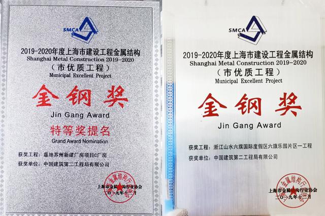 华东公司喜获两座上海市钢结构金钢奖